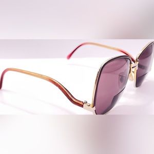 Vintage Douse Red Gold Oval Butterfly Sunglasses Frames Only